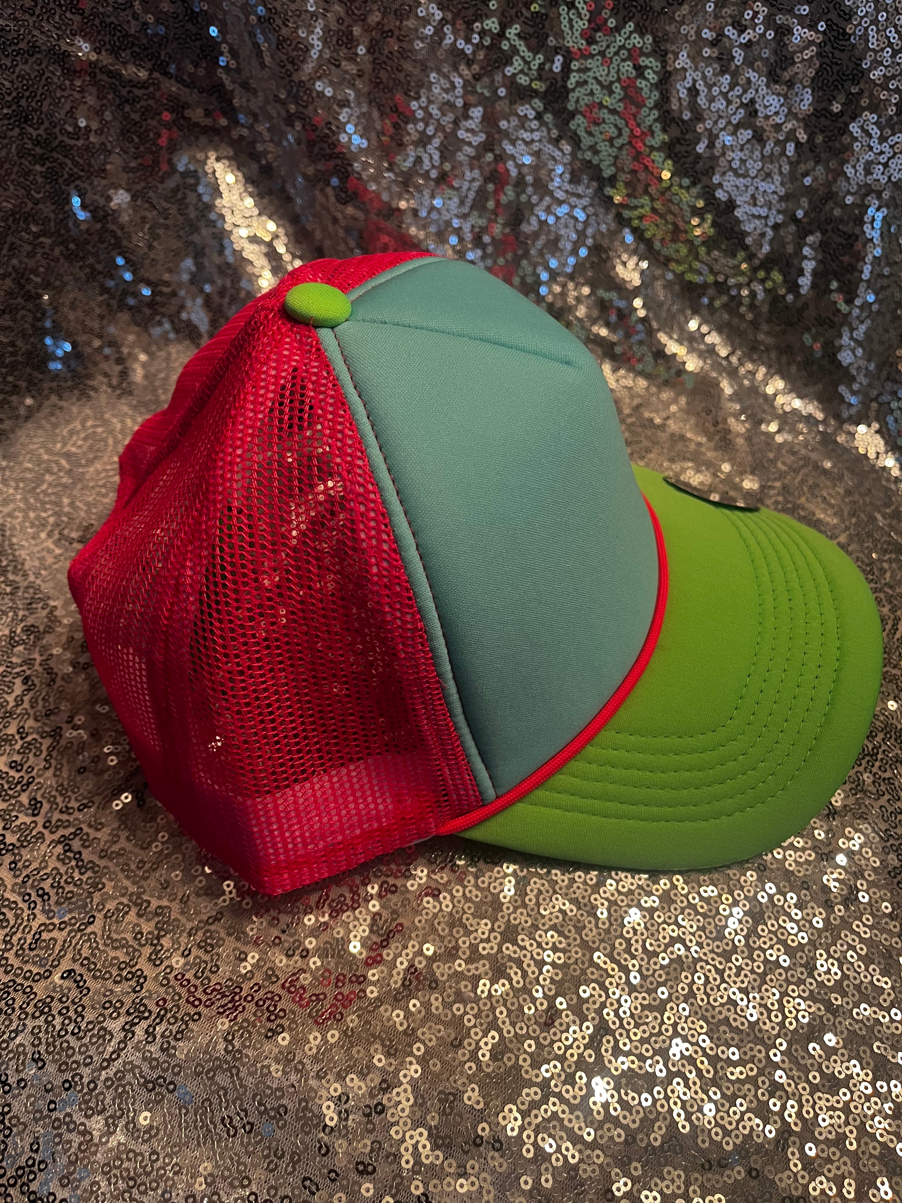 Tri Color Mesh Trucker Cap: Neon Magna Pony