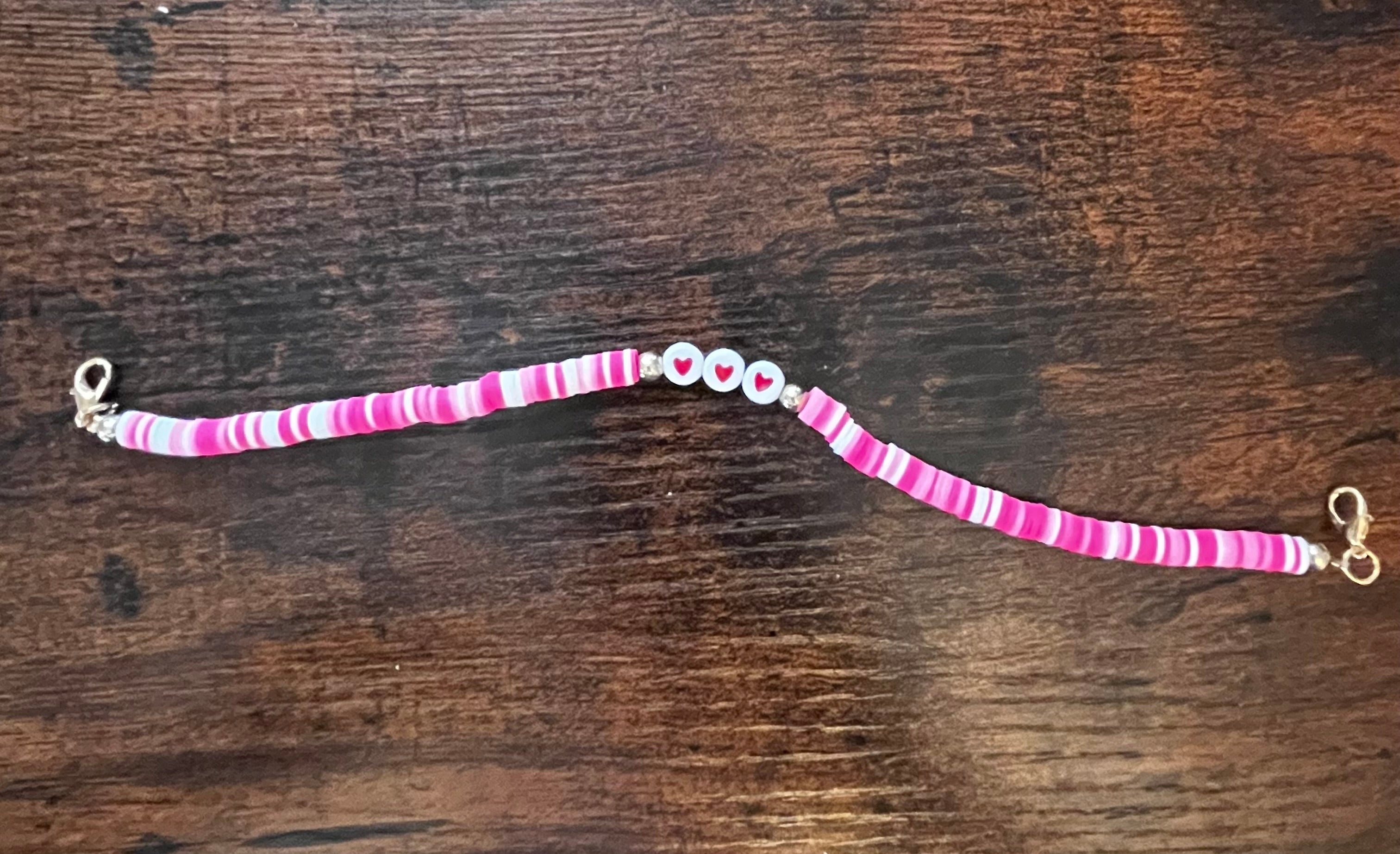 Pink Hearts Hat Chain