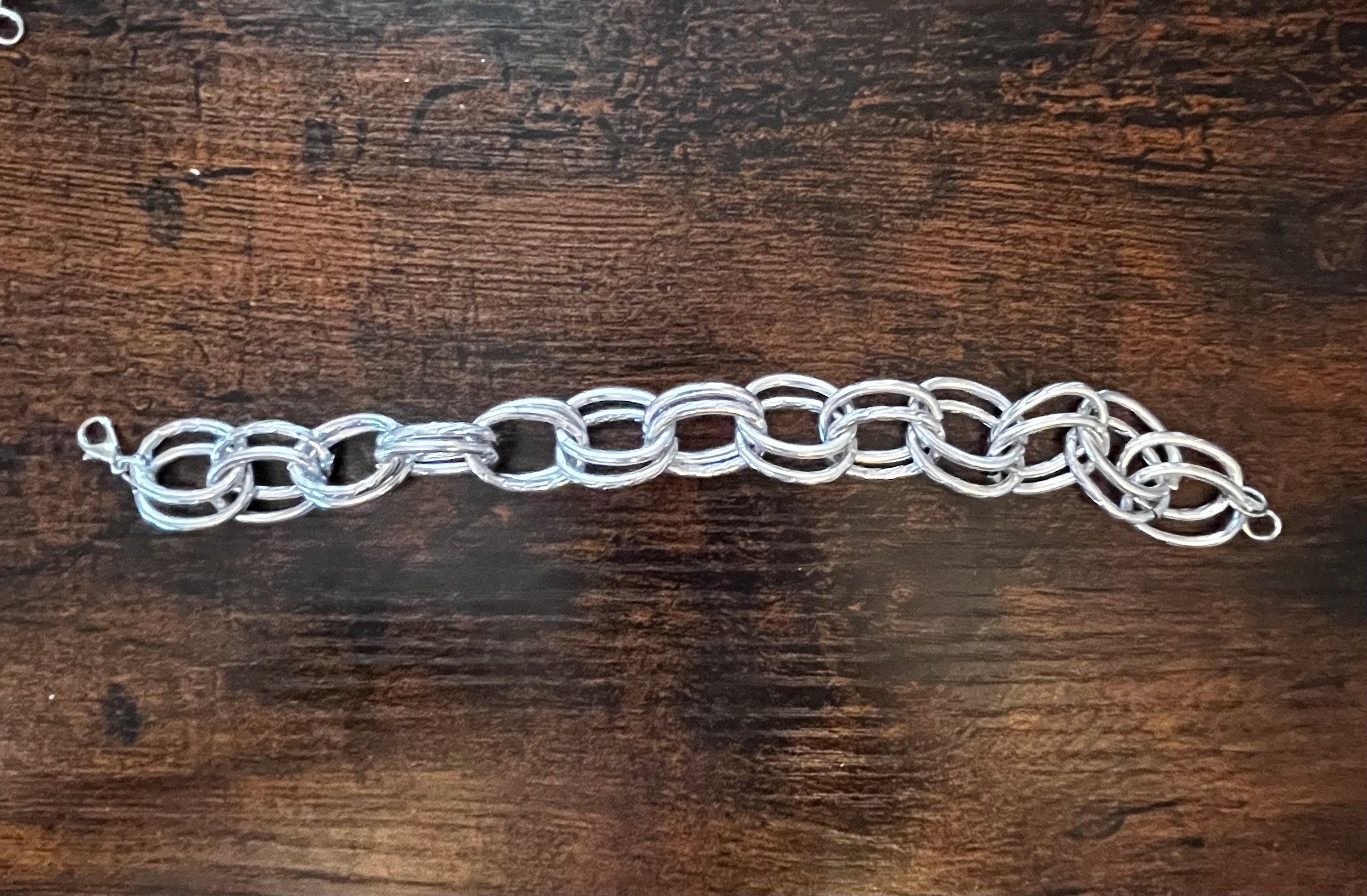 Double Link Silver Hat Chain