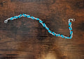 Turquoise & Silver Beaded Hat Chain