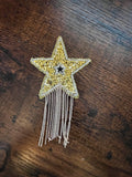 Gold Star Rhinestone Chain Hat Patch