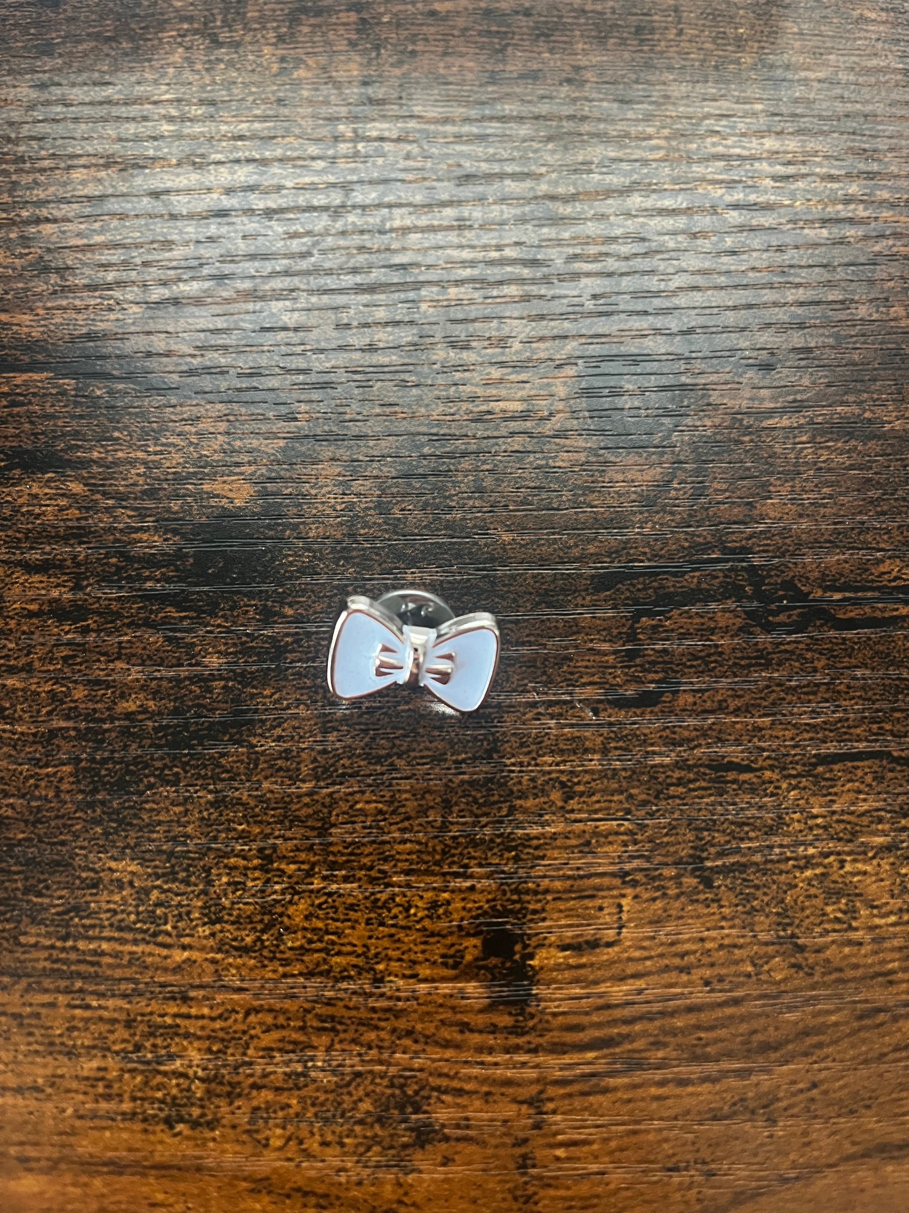 Large White Bow Hat Pin