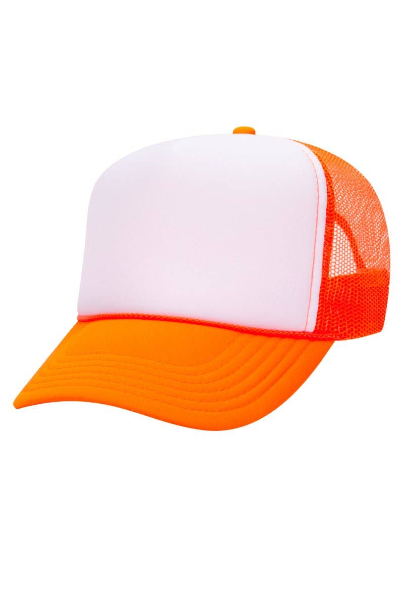 OTTO Neon Orange with White Foam Front High Crown Trucker Hat