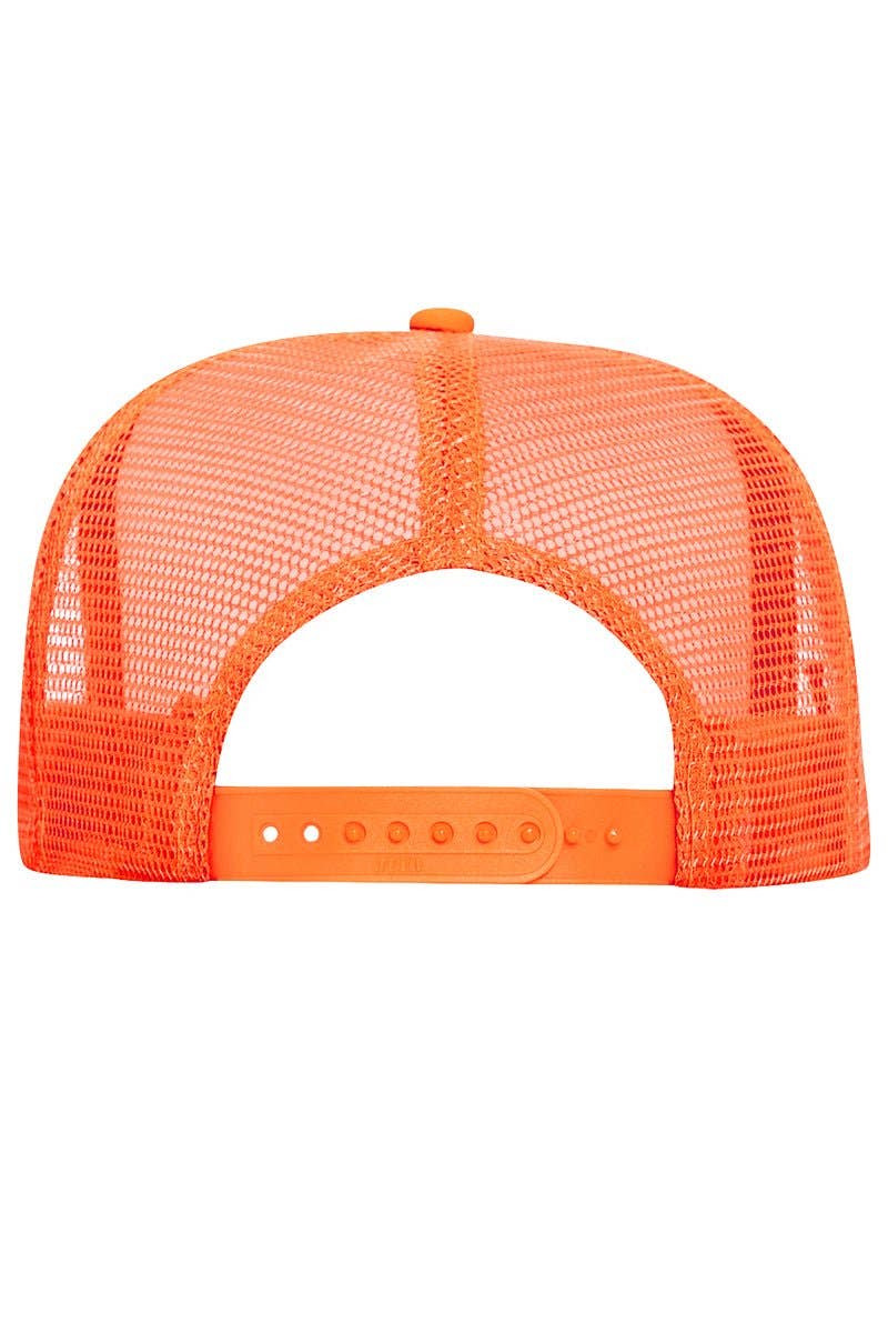 OTTO Neon Orange with White Foam Front High Crown Trucker Hat