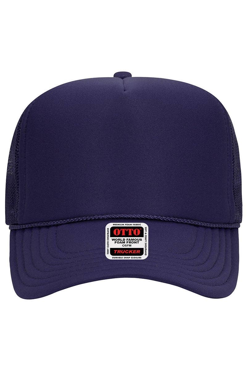 OTTO Purple Foam Front High Crown Trucker Hat